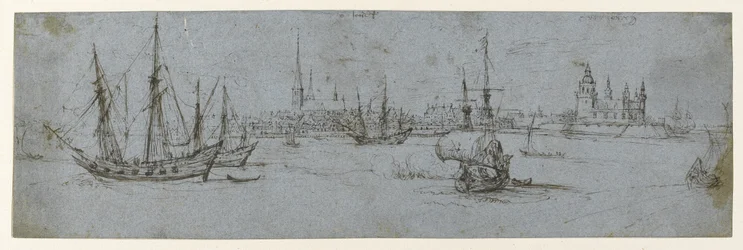Ansicht von Elsinore und Schloss Kronborg; Eine Studie von Segelschiffen, 1615-29